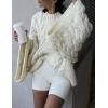 imageYeokou Womens Oversized Luxe Baggy Sweater Cable Knit Bohemia Stylish Wide Long Sleeve Cute Fall Casual PulloverBeige