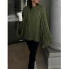 imageYeokou Womens Oversized Luxe Baggy Sweater Cable Knit Bohemia Stylish Wide Long Sleeve Cute Fall Casual PulloverDarkgreen