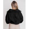 imageYeokou Womens Polar Fleece Sweatshirt Pullover HalfZip Cropped Pockets Casual Workout Jacket Coat Winter WarmBlack