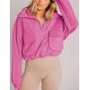 imageYeokou Womens Polar Fleece Sweatshirt Pullover HalfZip Cropped Pockets Casual Workout Jacket Coat Winter WarmRosered