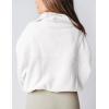 imageYeokou Womens Polar Fleece Sweatshirt Pullover HalfZip Cropped Pockets Casual Workout Jacket Coat Winter WarmWhite