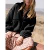 imageYeokou Womens Sherpa Fleece Jackets Stand Collar Zip Up Fall Winter Casual 2025 Fuzzy Coats with PocketsBlack