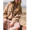 imageYeokou Womens Sherpa Fleece Jackets Stand Collar Zip Up Fall Winter Casual 2025 Fuzzy Coats with PocketsBrown