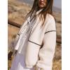 imageYeokou Womens Sherpa Fleece Jackets Stand Collar Zip Up Fall Winter Casual 2025 Fuzzy Coats with PocketsWhite