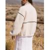 imageYeokou Womens Sherpa Fleece Jackets Stand Collar Zip Up Fall Winter Casual 2025 Fuzzy Coats with PocketsWhite