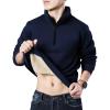 imageYeokou Mens Fashion Warm Fleece Crewneck Sweatshirt Thick Sherpa Lined Pullover Tops2navy