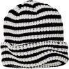 imageYeokou Women Stripe Beanie Cuffed Rollup Skull Cap Fall Winter Casual Warm Stretchy Knit HatBlack