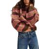 imageYeokou Women Stripe Pullover Sweater Turtleneck Ribbed Knit Top Casual Fall Winter KnitwearBrown