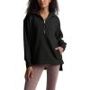 imageYeokou Womens Fleece Jacket Coat Sherpa Lined Half Zip Sweatshirt Fall Winter Fuzzy Long Sleeve Pullover Outfits with PocketsBlack