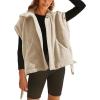 imageYeokou Womens Fleece Vest Casual Sleeveless Button Down Winter Warm Sherpa Jacket with PocketsCream