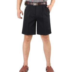 imageYeokou Mens Classic Weekend Oxford Pleated Front Golf ShortsNavy Blue