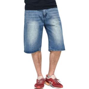 imageYeokou Mens Loose Hip Hop Cropped Jeans Work Denim Shorts with Cargo PocketsStyle13blue