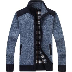 imageYeokou Mens Shawl Collar Cardigans Slim Fit Button Cable Knit Black Sweater PocketsDark Blue