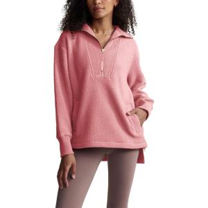 imageYeokou Womens Fleece Jacket Coat Sherpa Lined Half Zip Sweatshirt Fall Winter Fuzzy Long Sleeve Pullover Outfits with PocketsPink