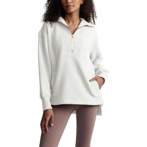 imageYeokou Womens Fleece Jacket Coat Sherpa Lined Half Zip Sweatshirt Fall Winter Fuzzy Long Sleeve Pullover Outfits with PocketsWhite