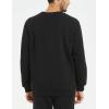 imageYeokou Mens Fleece Sweatshirt Sherpa Lined Crewneck Basic Winter Thick Pullover TopsBlack