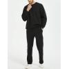 imageYeokou Mens Fleece Sweatshirt Sherpa Lined Crewneck Basic Winter Thick Pullover TopsBlack