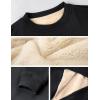 imageYeokou Mens Fleece Sweatshirt Sherpa Lined Crewneck Basic Winter Thick Pullover TopsBlack