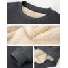 imageYeokou Mens Fleece Sweatshirt Sherpa Lined Crewneck Basic Winter Thick Pullover TopsGrey