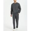 imageYeokou Mens Fleece Sweatshirt Sherpa Lined Crewneck Basic Winter Thick Pullover TopsGrey