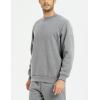 imageYeokou Mens Fleece Sweatshirt Sherpa Lined Crewneck Basic Winter Thick Pullover TopsLightgrey