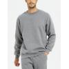 imageYeokou Mens Fleece Sweatshirt Sherpa Lined Crewneck Basic Winter Thick Pullover TopsLightgrey
