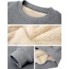 imageYeokou Mens Fleece Sweatshirt Sherpa Lined Crewneck Basic Winter Thick Pullover TopsLightgrey