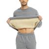 imageYeokou Mens Fleece Sweatshirt Sherpa Lined Crewneck Basic Winter Thick Pullover TopsLightgrey