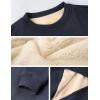 imageYeokou Mens Fleece Sweatshirt Sherpa Lined Crewneck Basic Winter Thick Pullover TopsNavy