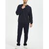 imageYeokou Mens Fleece Sweatshirt Sherpa Lined Crewneck Basic Winter Thick Pullover TopsNavy