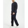 imageYeokou Mens Fleece Sweatshirt Sherpa Lined Crewneck Basic Winter Thick Pullover TopsNavy