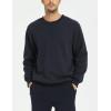 imageYeokou Mens Fleece Sweatshirt Sherpa Lined Crewneck Basic Winter Thick Pullover TopsNavy