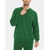 imageYeokou Mens Fleece Sweatshirt Sherpa Lined Crewneck Basic Winter Thick Pullover TopsZgreen