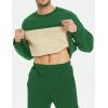 imageYeokou Mens Fleece Sweatshirt Sherpa Lined Crewneck Basic Winter Thick Pullover TopsZgreen