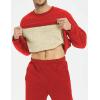 imageYeokou Mens Fleece Sweatshirt Sherpa Lined Crewneck Basic Winter Thick Pullover TopsZred
