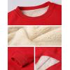 imageYeokou Mens Fleece Sweatshirt Sherpa Lined Crewneck Basic Winter Thick Pullover TopsZred