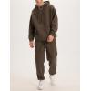imageYeokou Mens Tracksuits 2 Piece Sweatsuits Pullover Hoodie Athletic Sweatpants Joggers SetsCoffeebrown