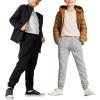 imageYeokou Unisex Boys Girls Kids Sherpa Lined Athletic Jogger Fleece SweatpantsLightgrey