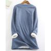 imageYeokou Women Warm Sherpa Lined Fleece Crewneck Sport Sweatshirt Pullover LoungewearBlue