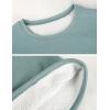 imageYeokou Women Warm Sherpa Lined Fleece Crewneck Sport Sweatshirt Pullover LoungewearGreen