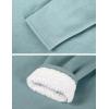 imageYeokou Women Warm Sherpa Lined Fleece Crewneck Sport Sweatshirt Pullover LoungewearGreen