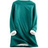 imageYeokou Women Warm Sherpa Lined Fleece Crewneck Sport Sweatshirt Pullover LoungewearLakeblue