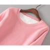imageYeokou Women Warm Sherpa Lined Fleece Crewneck Sport Sweatshirt Pullover LoungewearPink