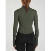 imageYeokou Womens Active Zip Up Running Workout Cropped Bbl Athletic Jacket with Thumb HolesArmygreen