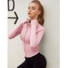 imageYeokou Womens Active Zip Up Running Workout Cropped Bbl Athletic Jacket with Thumb HolesPink