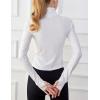 imageYeokou Womens Active Zip Up Running Workout Cropped Bbl Athletic Jacket with Thumb HolesWhite