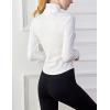 imageYeokou Womens Active Zip Up Running Workout Cropped Bbl Athletic Jacket with Thumb HolesWhite
