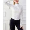 imageYeokou Womens Active Zip Up Running Workout Cropped Bbl Athletic Jacket with Thumb HolesWhite