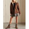 imageYeokou Womens Casual Full Zip Up Sherpa Lined Hoodie Sweatshirt Jacket CoatBrown