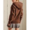 imageYeokou Womens Casual Full Zip Up Sherpa Lined Hoodie Sweatshirt Jacket CoatBrown